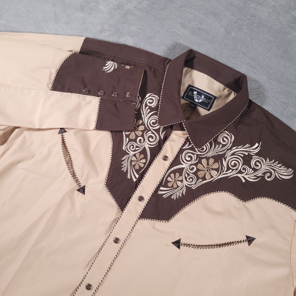 El Pionero Western Shirt Mens 3XL Long Sleeve Embroidered Cowboy Pearl Snap NWT